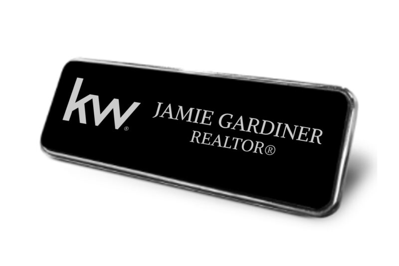 Framed Name Tag - Black KW 1x3 Name Tag