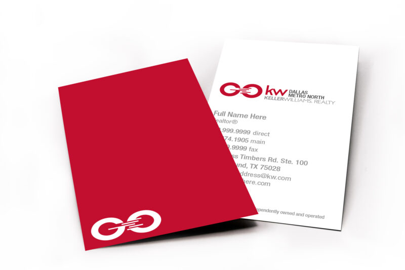 Classic GO White/Red Vertical Business Card