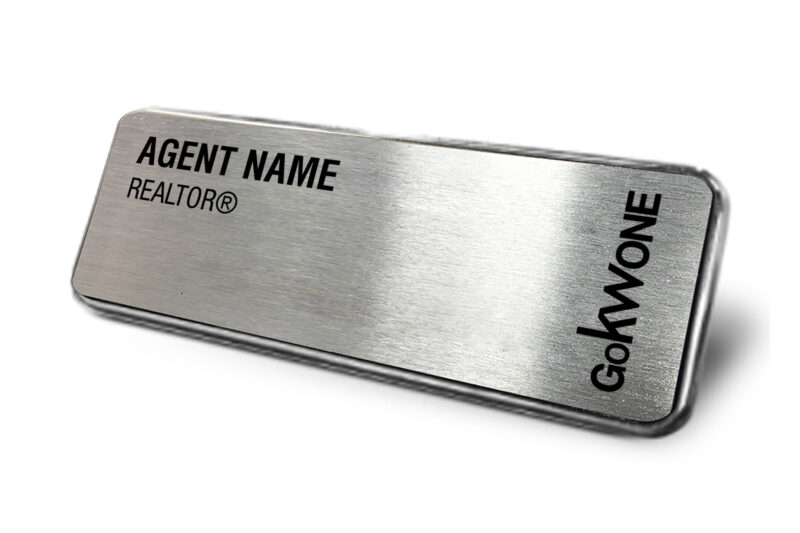 KWGOOne | Framed Name Tag - Silver 1x3