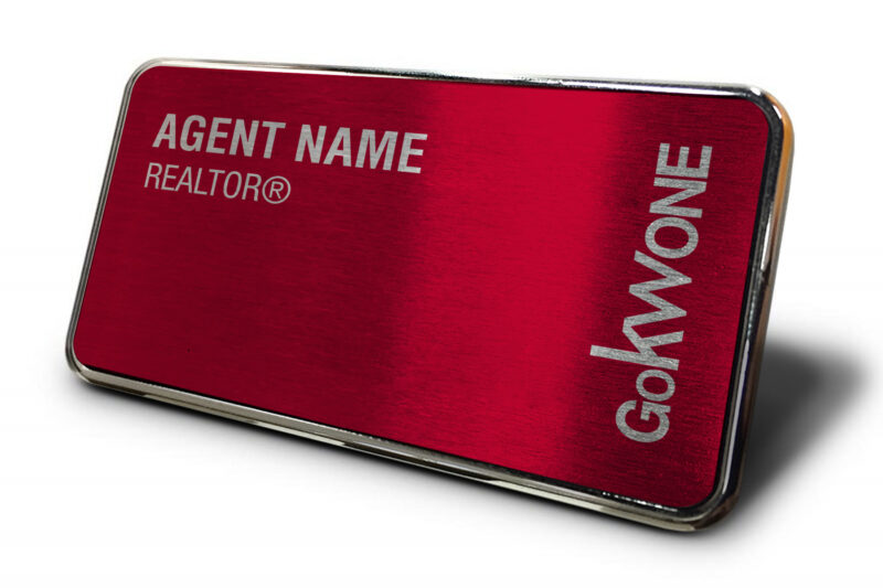 KWGOOne | Framed Name Tag - Red Block 1.5x3