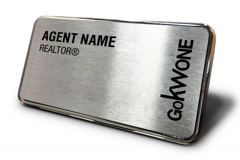 KWGOOne | Framed Name Tag - Silver Block 1.5x3