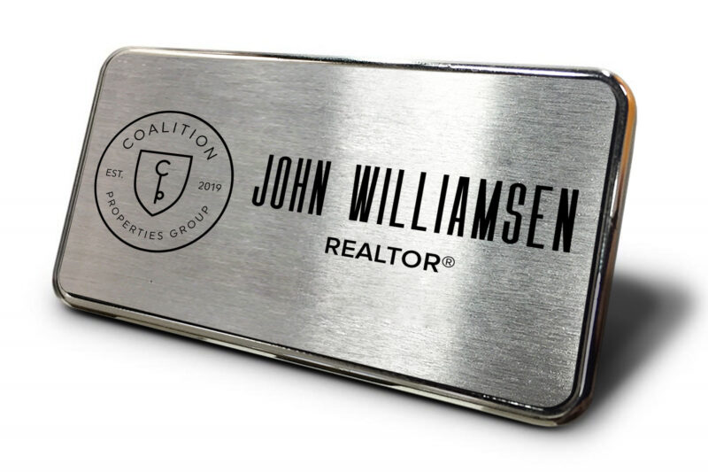 Coalition | Framed Name Tag - Silver Block 1.5x3