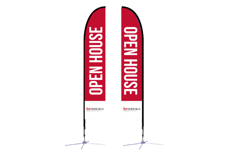 Keller Williams Seven Hills | 14 ft. Feather Flag X-Based Double-Sided