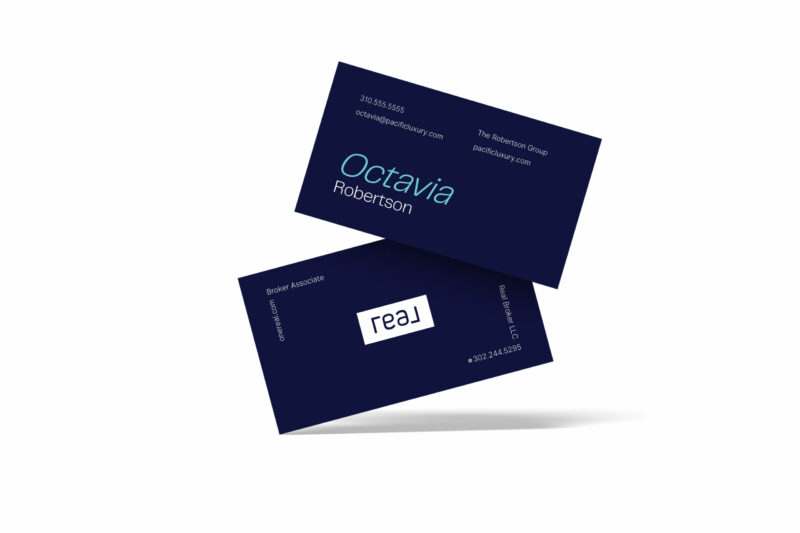 Real | Business Card (Aqua Font)