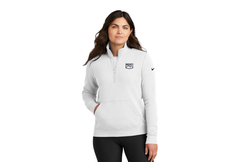 ROC | Nike Women's Club Fleece Sleeve Swoosh 1/2-Zip - Image 4